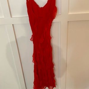 Red ruffle dress